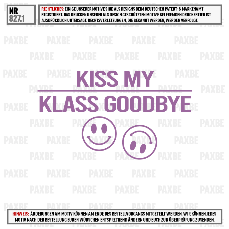 kissing graphic, smiley faces, purple text, selfie vibe, text design, Kiss My, Klass Goodbye, Smiley, Lila, Typografie