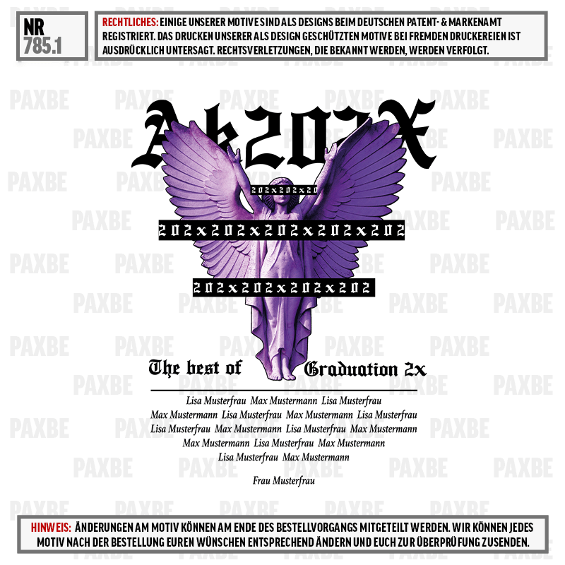 T-Shirt Druck, Lila Flügel, Abschluss-Design, The best of Graduation, Mosaik-Textmotiv, Graduation, Poster, Purple wing, Spiritual, The best of