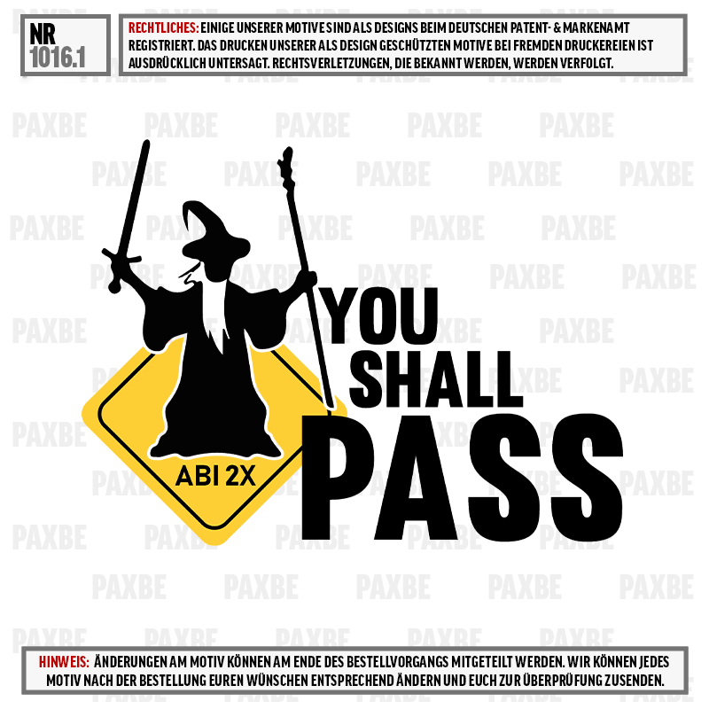 YOU SHALL PASS ABI 1016.1