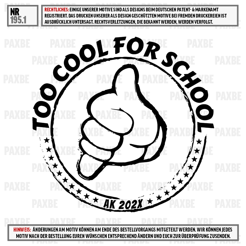 Daumen hoch, cool for school, Aufkleber, Kreisabzeichen, Textnichtentsprechend, Daumen hoch, Schullogo, Kreisabzeichen, Schwarz-Weiß, Hand-Grafik