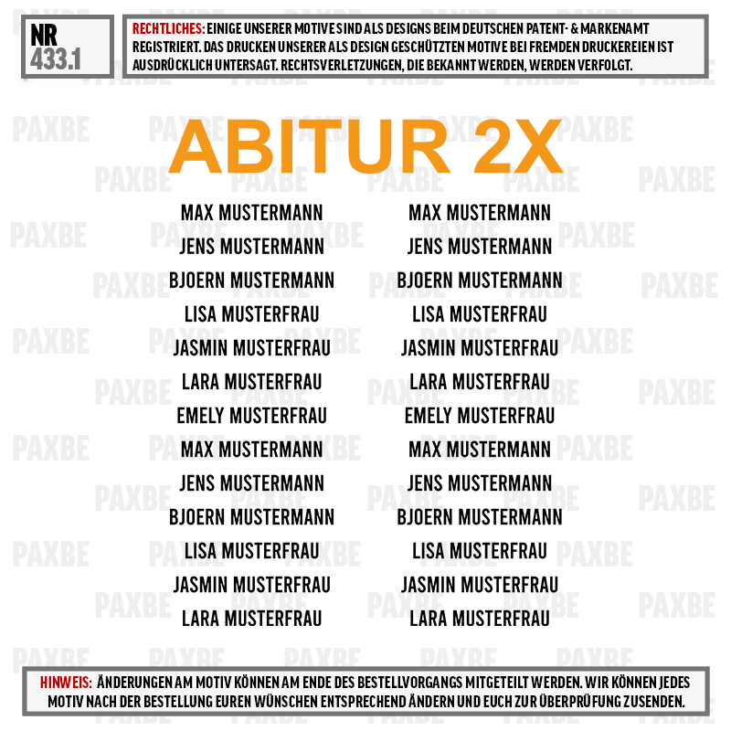 abitur, 2x, namensliste, mitglieder, mustermann, poster, abitur 2x, namensliste, max mustermann, frau, mann, muster
