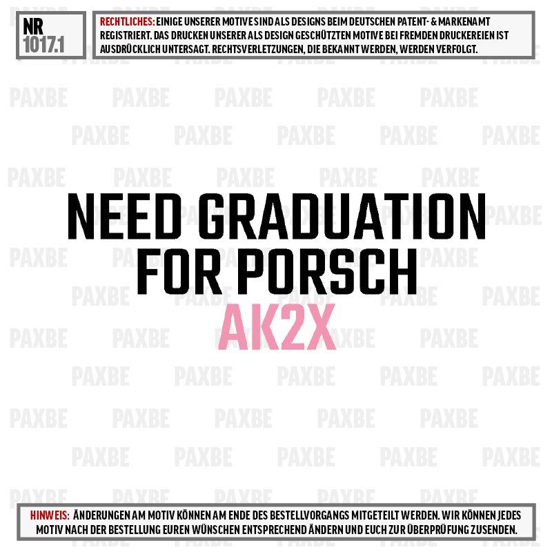 NEED GRADUATION FOR PORSCH 1017.1