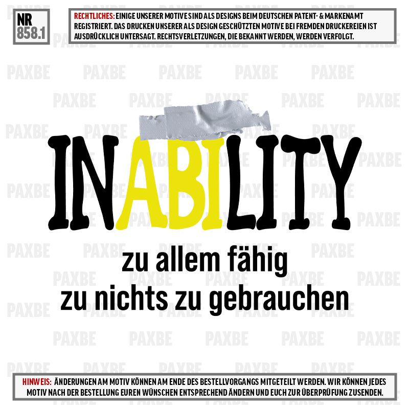 INABILITY 858.1 INABILITY 858.1