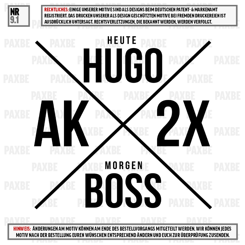 HEUTE HUGO MORGEN BOSS 9.1 HEUTE HUGO MORGEN BOSS 9.1