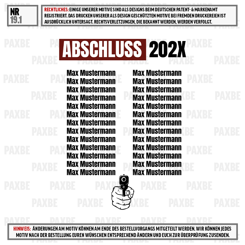 Abschluss, Poster, Beispielname, Max Mustermann, Direktabzug, Abschluss, 202X, Titelblatt, Personalisierter Druck, Stiftsymbol