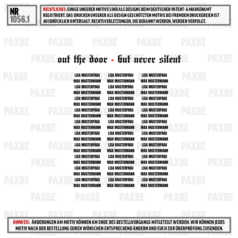 OUT THE DOOR 1156.1 Seite, Text, Diagramm, Handlung