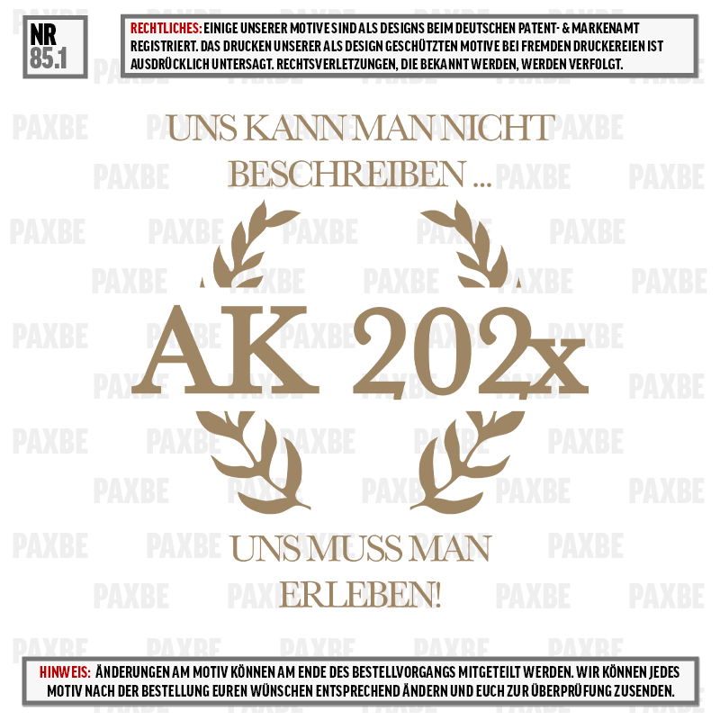 UNS KANN MAN NICHT BESCHREIBEN GOLDKRANZ 85.1