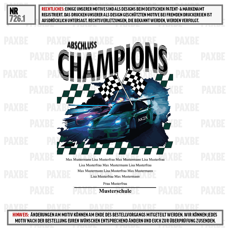 Auto Rennen, Autografik, Karosserie Wimpel, Sportwagen, Blaues Turbo, Auto, Motivdruck, Abschlussjahr, Champions, Mustersche