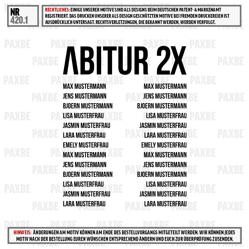 Text, Doppelseitig, Namensliste, Etiketten, Promo-Bild, abitur, 2x, Text, Namen, Druck