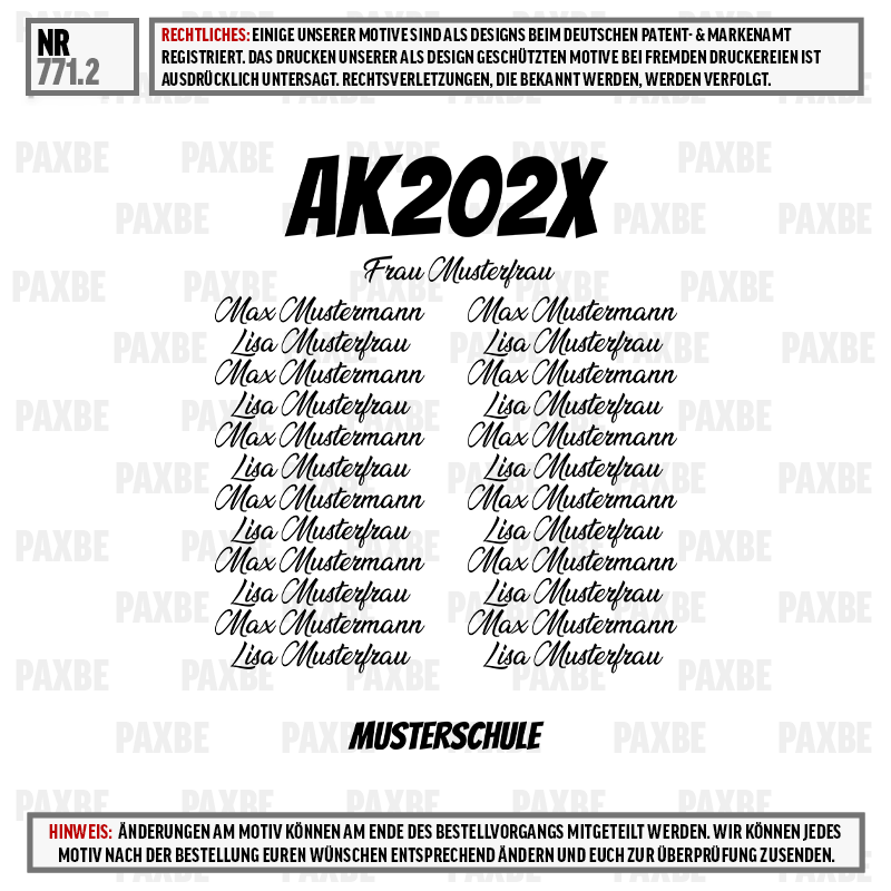 AK2022X, Musterfrau, Musterschule, Lisa Musterfrau, Max Mustermann, shirt, text, patternd, script, logo