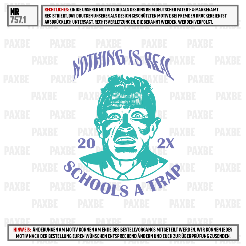 grafik, illustration, cooles Logo, Streetwear, nichts ist real, grafik, porträt, design, welle, falle