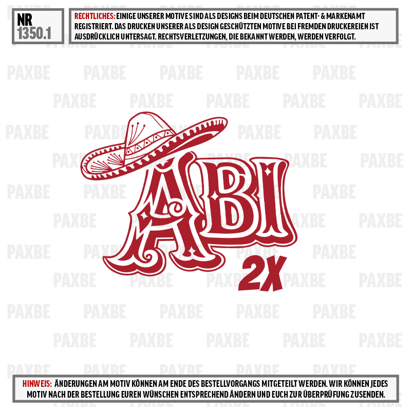 Sombrero, Logo, A.B.I., 2x, Rot, Sombrero, Logo, A B I, 2x, rot