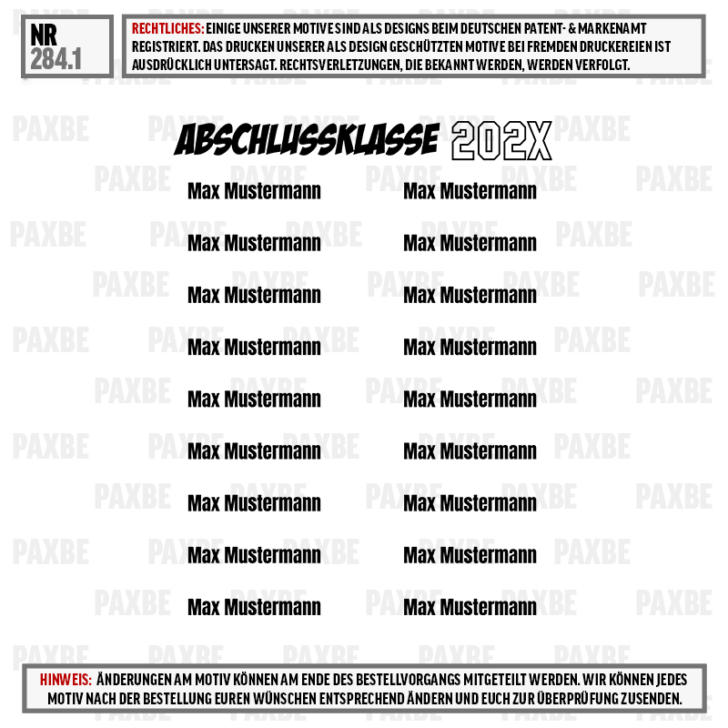 Abschlusszeugnis, Schulzeugnis, Diplom, Namensplatzhalter, Max Mustermann, abschlussklasse, 202X, Namensschild, Schulthema, Musterbild