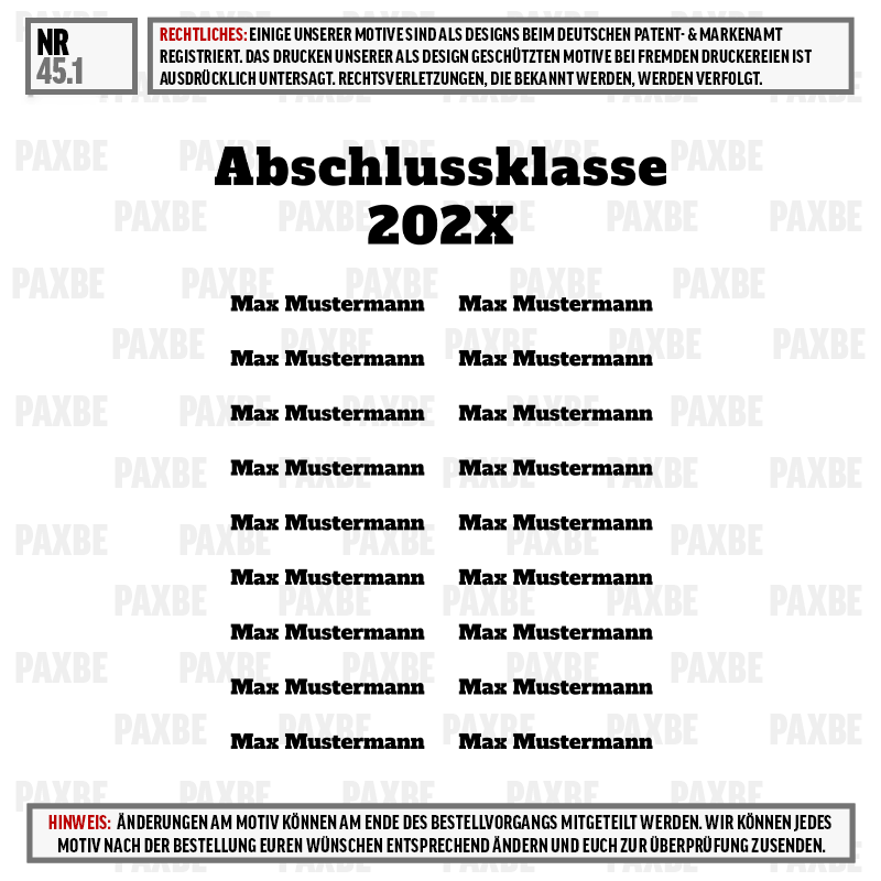 Abschlusszeugnis, Schulabschluss, Zertifikat, Jahreszeugnis, Diplom, Zertifikat, Abschluss, Klasse 20XX, Namensliste, Muster Vorlage