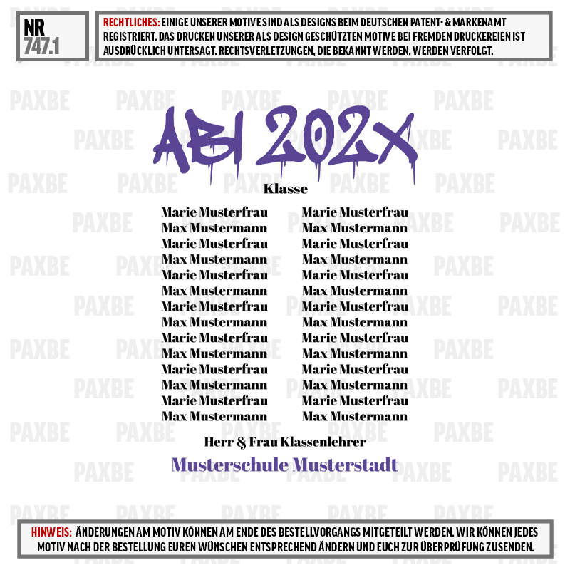 Klassenzusammenstellung, Namensliste, Schulklasse, Textetikett, Gruppenliste, Schule, Klassfoto, Jahr 202X, Musterstadt, Musterfirma