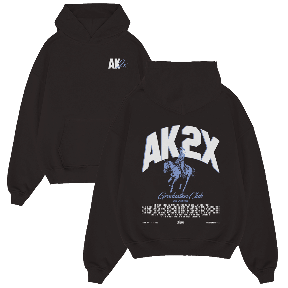 Hoodie, Schwarzer Hoodie, Grafik Hoodie, AK2X, Graduation Club, hoodie, schwarz, grafik, AK2X, Graduation Club
