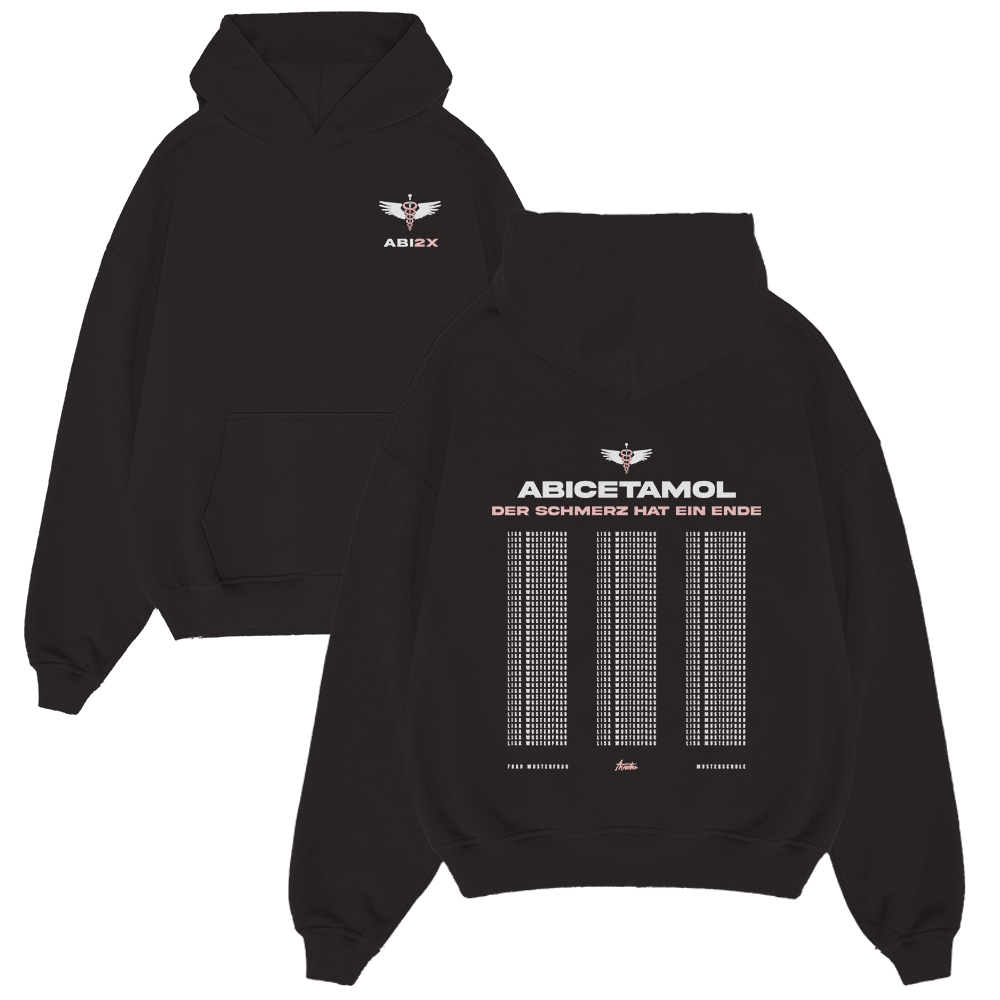 Hoodie, Schwarz, Grafik, Abicetamol Druck, Kapuzenpullover, schwarz, hoodie, pulli, abicetamol, print
