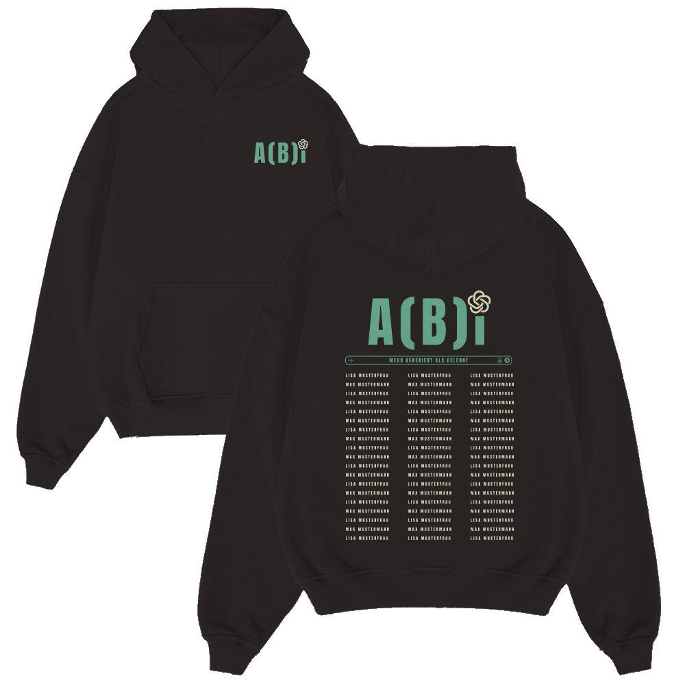 Hoodie, Pullover, Schwarz, ACBI Logo, Print-Design, hoodie, schwarz, grafik, ACBI, ruckseiteprint