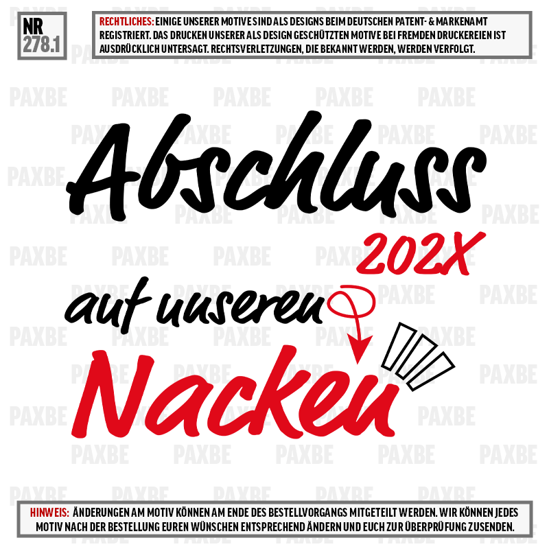 ABSCHLUSS AUF UNSEREN NACKEN 278.1 ABSCHLUSS AUF UNSEREN NACKEN 278.1
