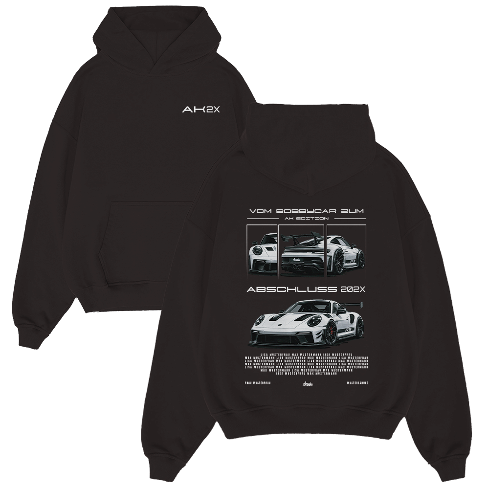 Hoodie, Schwarz, Auto-Motiv, Porsche-Grafik, Rücken-Print, Hoodie, Schwarz, Grafik, Auto, Porsche