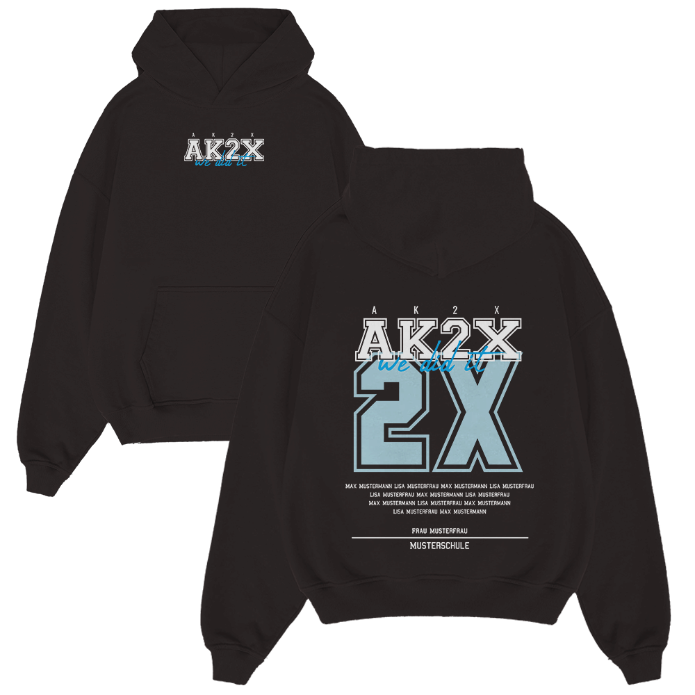 Hoodie, Pullover, Schwarz, Großes Print, 2X, hoodie, schwarz, grafik, 2X, we do it