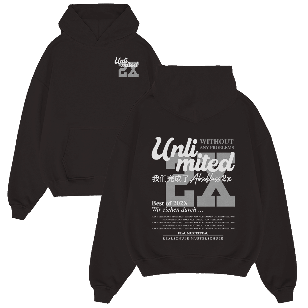 UNLIMITED ABSCHLUSS 295.1 Strickwaren, Pullover, Sweatshirt, Kapuzenpulli, Kapuze, Strickwaren, Pullover, Sweatshirt, Kapuzenpulli, Kapuze