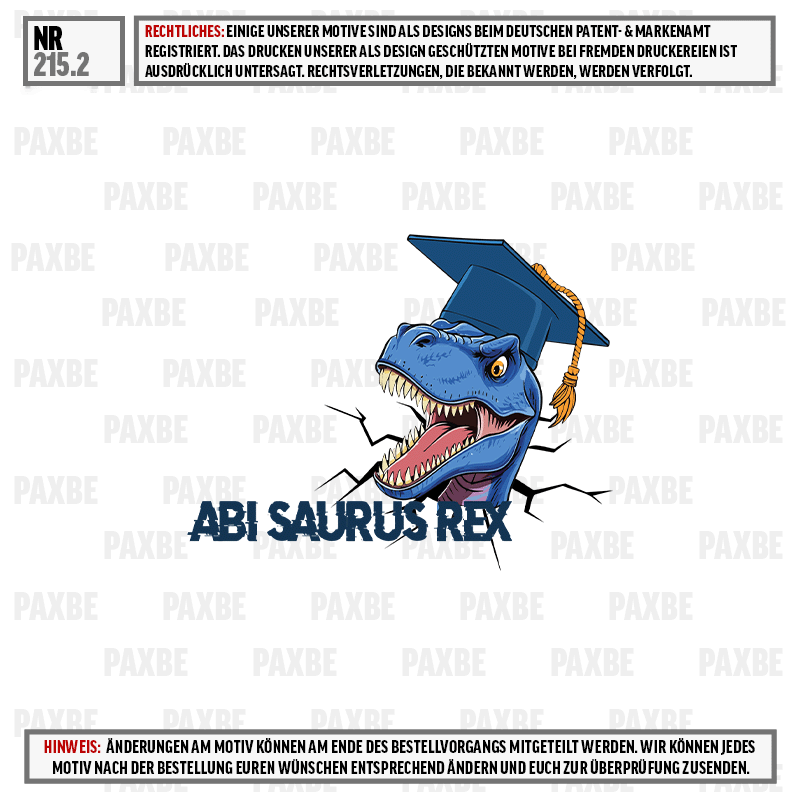  Dinosaurier, T-Rex, Graduierter Hut, blau, Logo,  Dinosaurier,  Tyrannosaurus,  Abiturhut,  blauer Dinosaurier,  Textlogo