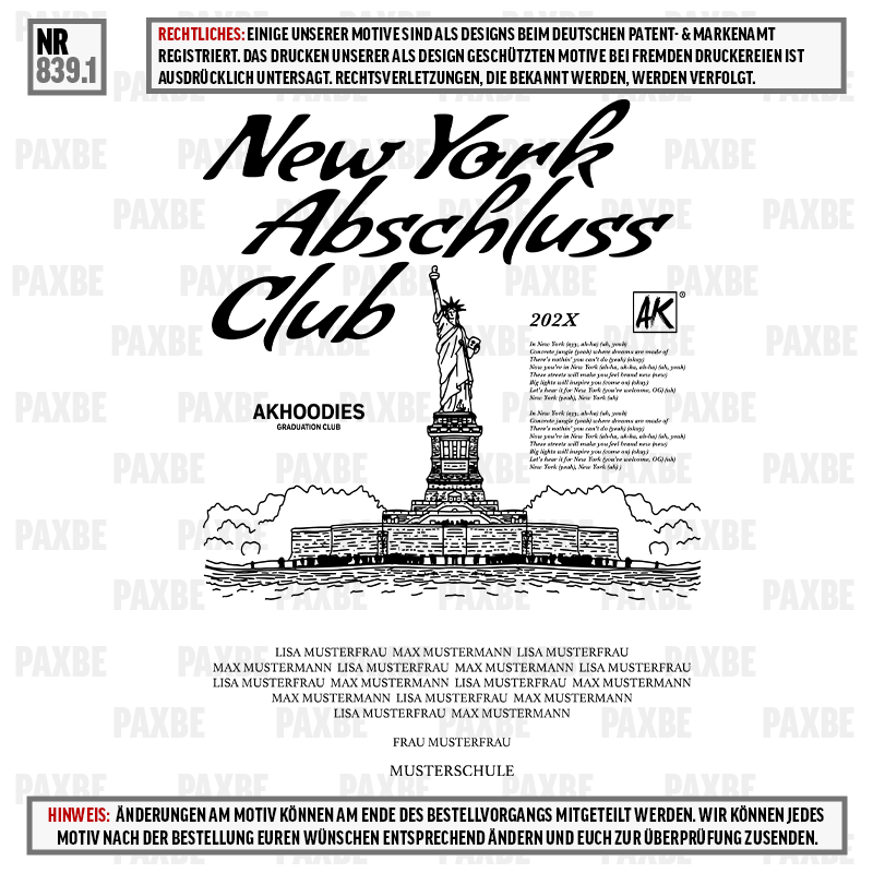 NEW YORK ABSCHLUSS CLUB 839.1