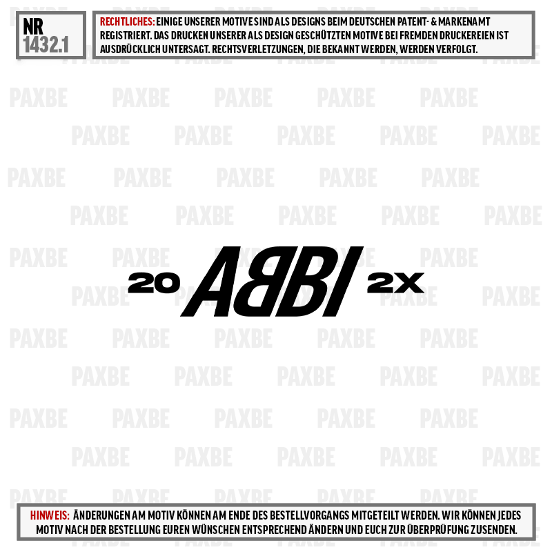 Logo, ABBI, 1980er, schwarz, Text, abbl, logo, label, text, parker-aufdruck