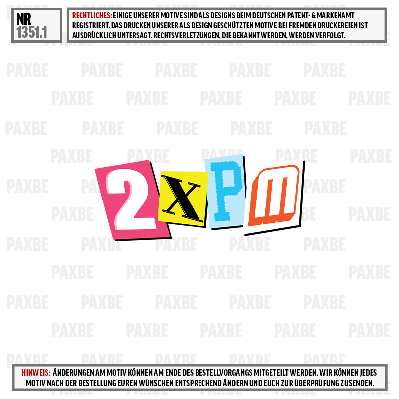 zwei, x, p, m, logo, trinkes, 2xP, multicolor, letters, modell