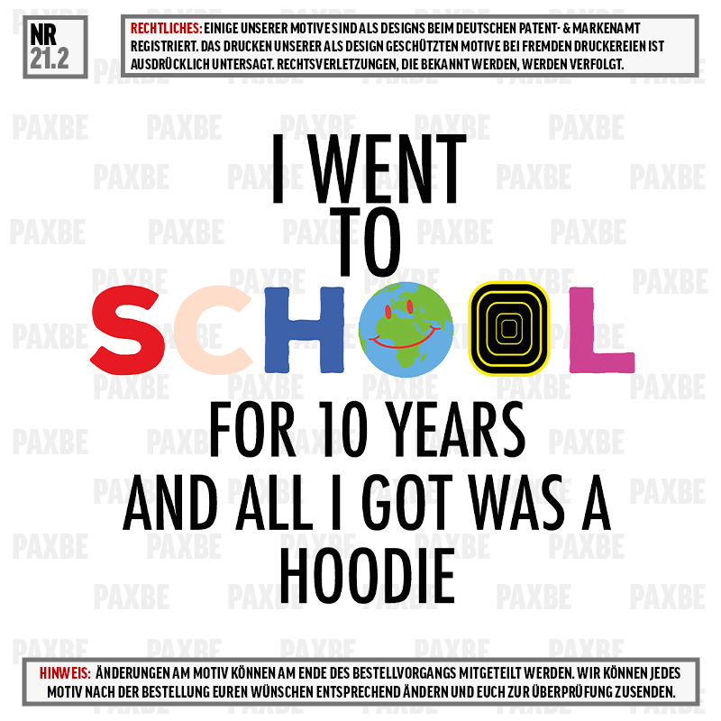 I WENT 10 YEARS TO SCHOOL 21.2 I WENT 10 YEARS TO SCHOOL 21.2