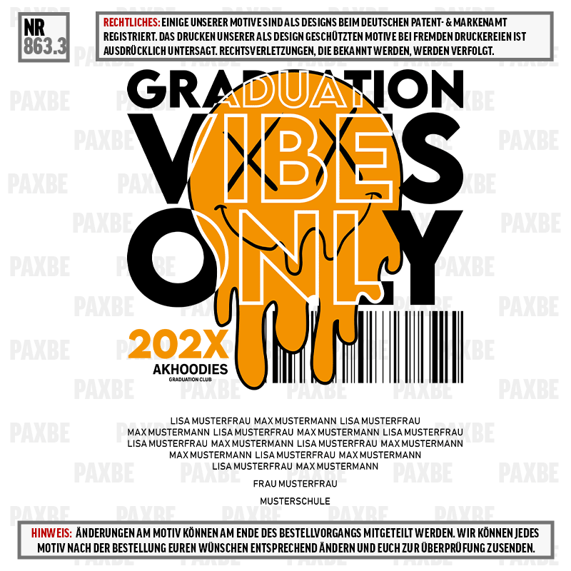 GRADUATION VIBES SMILEY V2 ORANGE 863.3