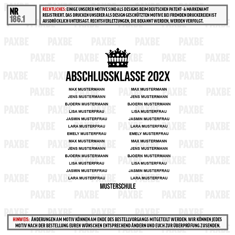 abschlussklasse, mustersschule, schule, jahrgang, meisterschaft, Abschlussklasse 202X, Namensliste, Musterschaft, Schule, Klassenliste
