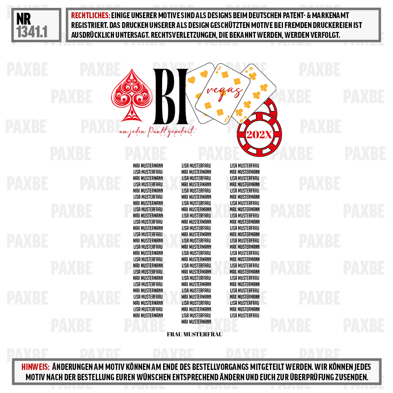 Spielkarten, Poker-Chips, Deck, Design-Motiv, Frau Musterfrau, Playing card art, Poker deck, Kartenmotiv, Roulette-Motiv, Musterfrau (Beispiel)