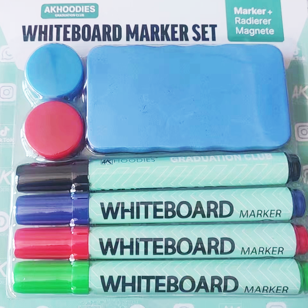 1x White Board Marker / Schwamm / Magnete SET als Lehrer Geschenk 