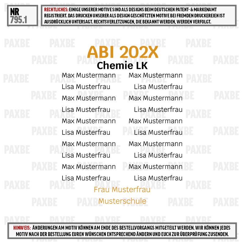 Chemie, Labor, Prüfung, Muster, Schriftzug, chemie, abitur, abi-zeugnis, abi-202x, abschlusszeugnis