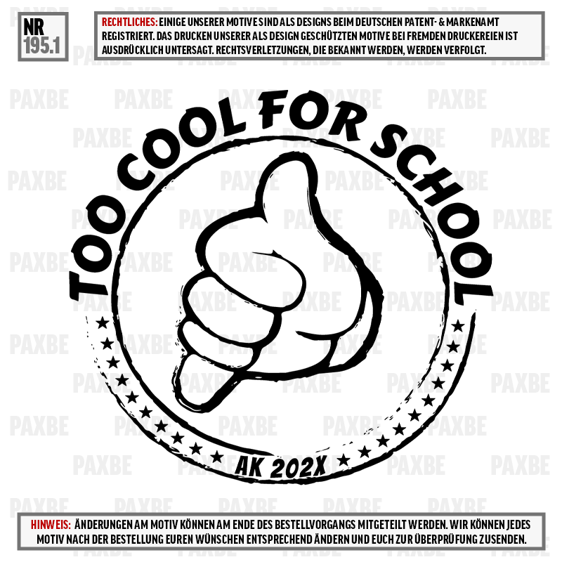 TOO COOL FOR SCHOOL 195.1 TOO COOL FOR SCHOOL 195.1