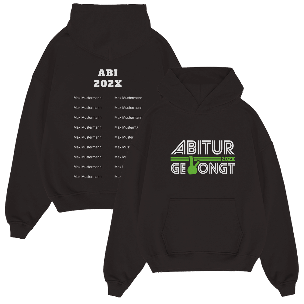 Hoodie, Sweatshirt, Schwarz, Kapuzenpullover, Print Grafik, Hoodie, Kapuzenpullover, Schwarz, Print, Abitur 202X