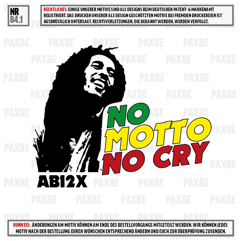 NO MOTTO NO CRY 84.1 NO MOTTO NO CRY 84.1