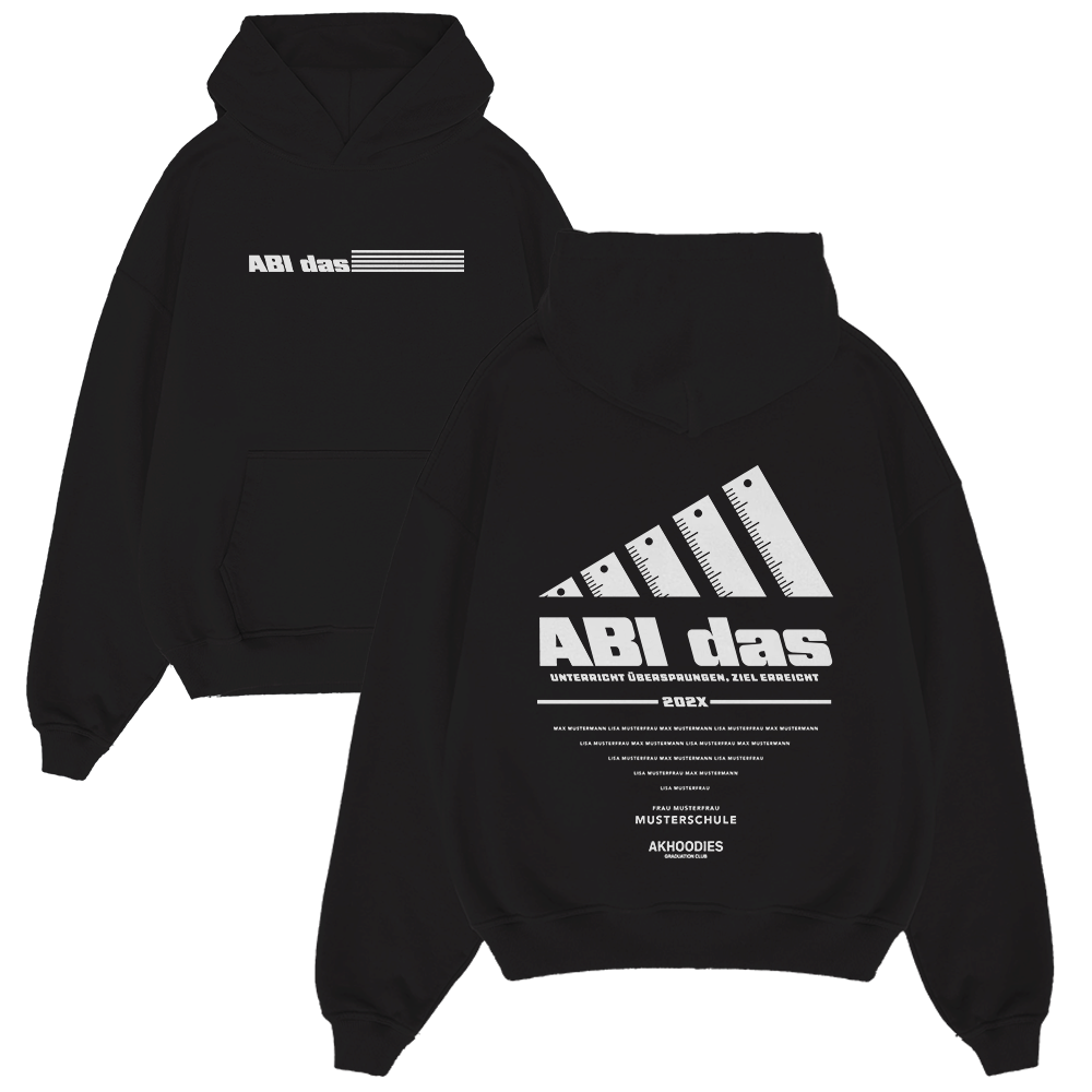 Hoodie, Schwarz, Känguratasche, Print, Abl das, Hoodie, Schwarzer Hoodie, Grafikdruck, Rippbündchen, Vorne Tasche