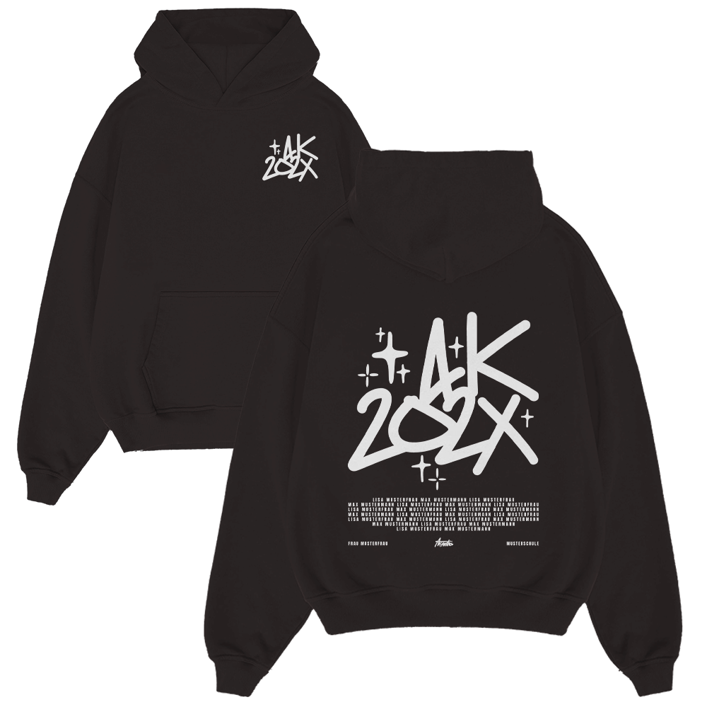 Hoodie, Sweatshirt, Schwarz, Grafik, 20XX-Design, hoodie, schwarz, fronttasche, grafik-schrift, 2024