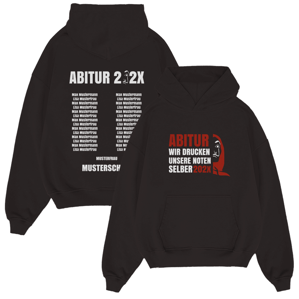 Hoodie, Schwarz, Print, Aufdruck, Kapuzensweatshirt, Hoodie, Schwarz, Graphic, Abitur, Noten