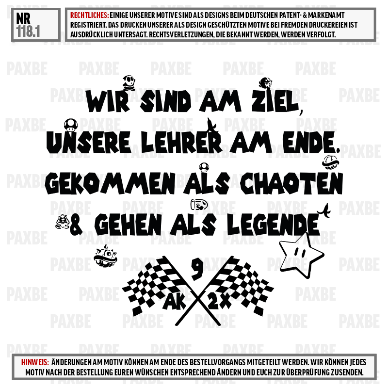 cartoon text, racing flags, stars, checkered flags, handwritten font, Zitat, Humor, Stern, doppeltes Fuchssymbol, Karierte Flaggen