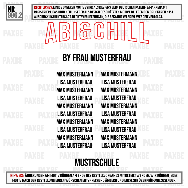 ABI AND CHILL OUTLINE 986.2 ABI AND CHILL OUTLINE 986.2