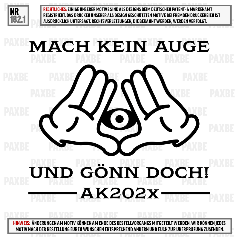 MACH KEIN AUGE UND GÖNN DOCH 182.1 MACH KEIN AUGE UND GÖNN DOCH 182.1