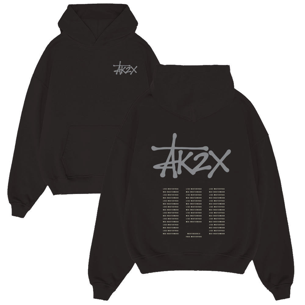 Hoodie, Sweatshirt, Schwarz, Grafik, Vordertasche