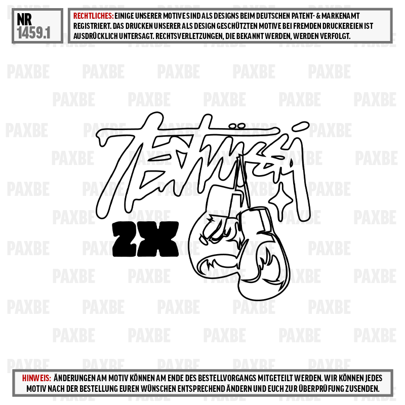 Boxhandschuhe, 2X, Skizzenlogo, handgezeichnet, Grafik