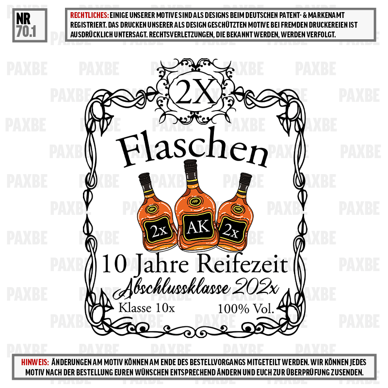 21 FLASCHEN X JAHRE REIFEZEIT 70.1