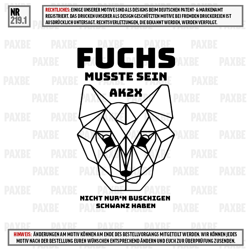 FUCHS MUSSTE SEIN 219.1 FUCHS MUSSTE SEIN 219.1