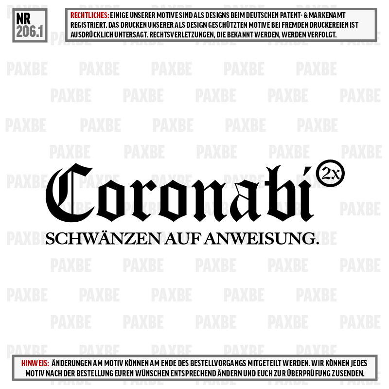 CORONABI SCHWÄNZEN AUF ANWEISUNG 206.1 Text, Zeitung